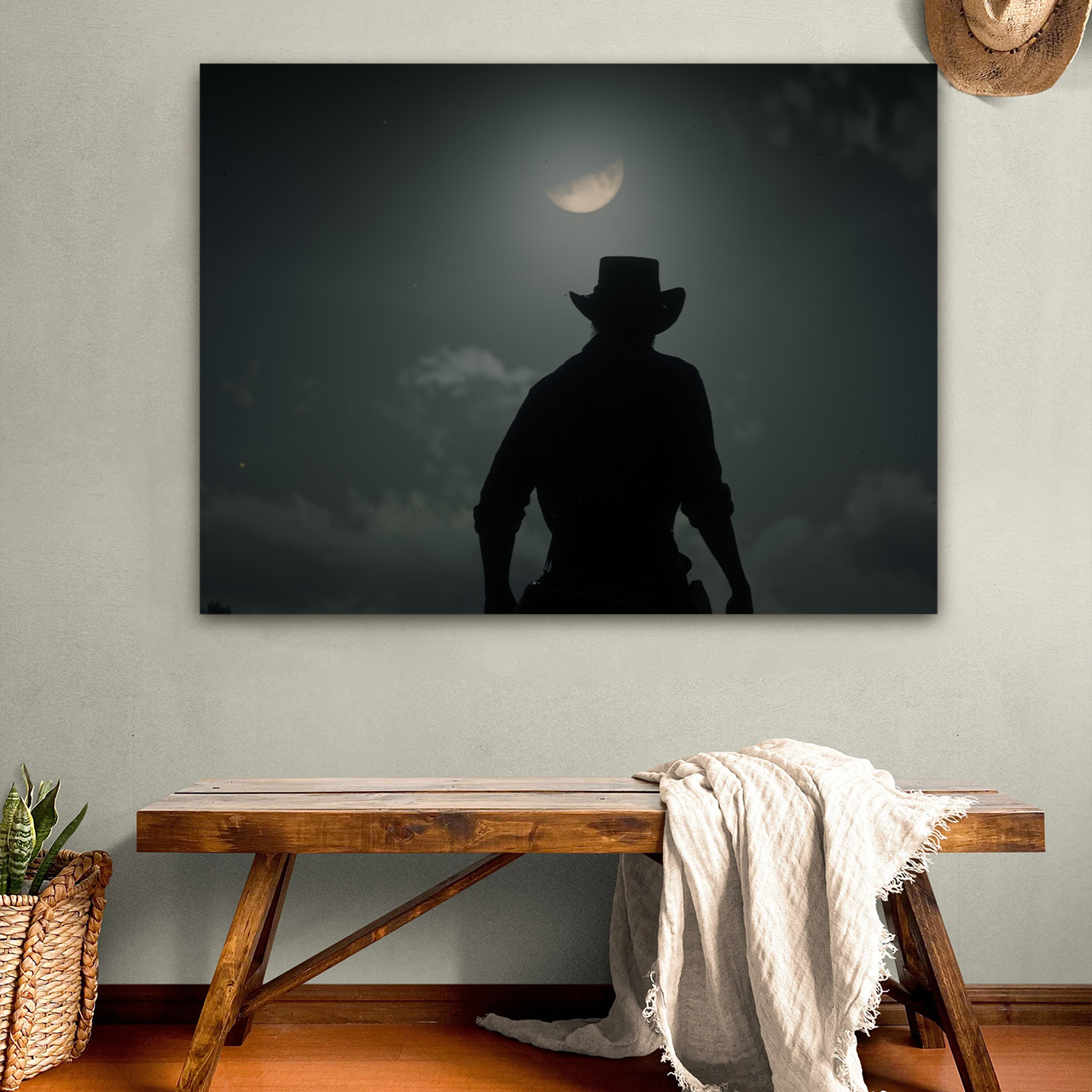 Mysterious Cowboy Canvas Wall Art