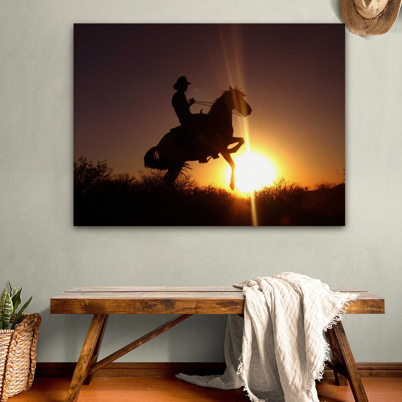 Cowboy Glory of Victory Canvas Wall Art