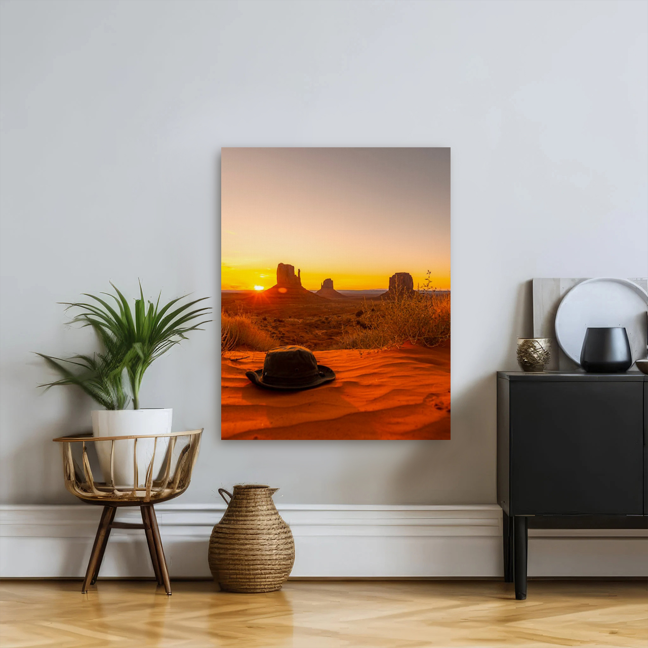 West Desert Under Sunset Canvas Wall Art