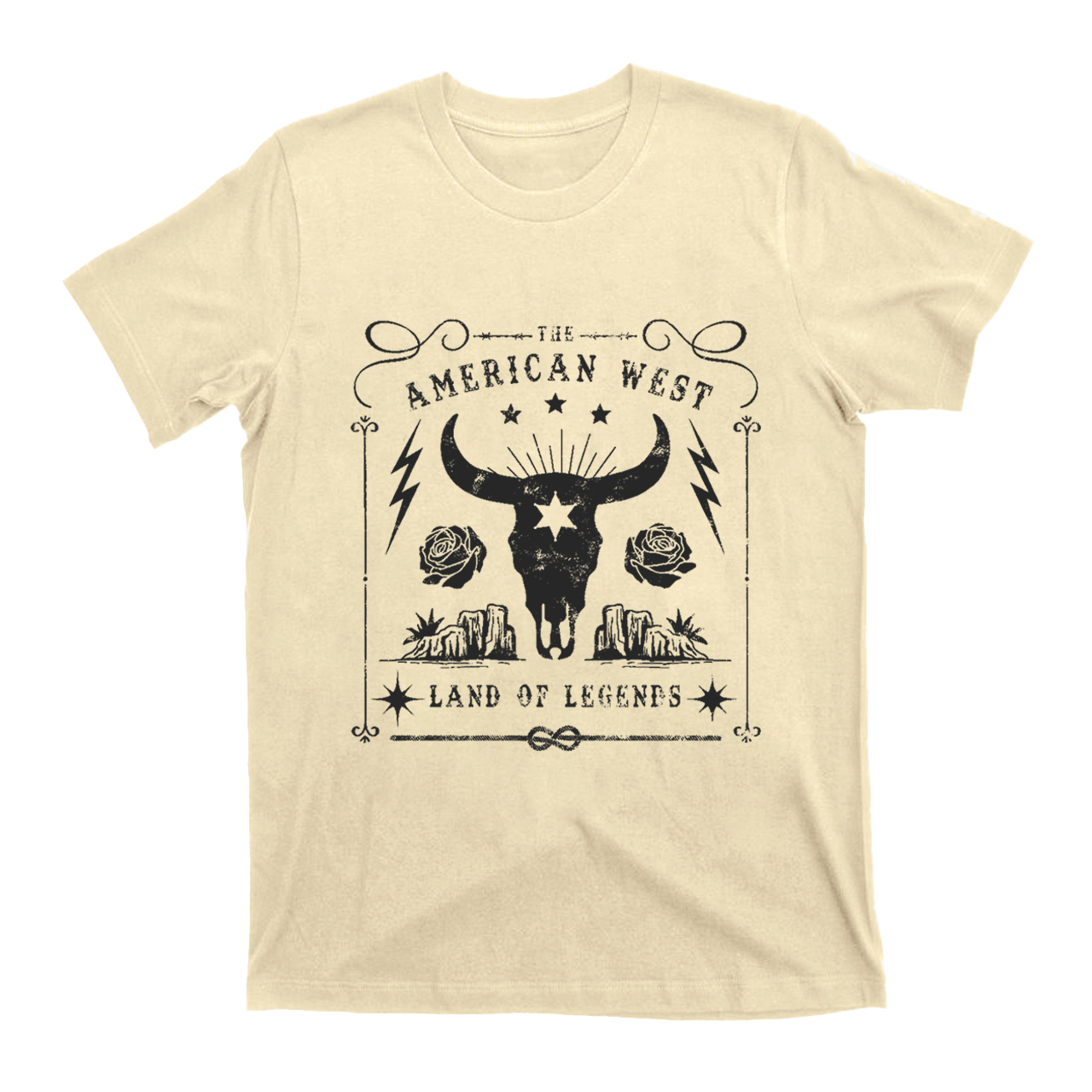American West Vintage Aesthetic Bull Skull T-shirt