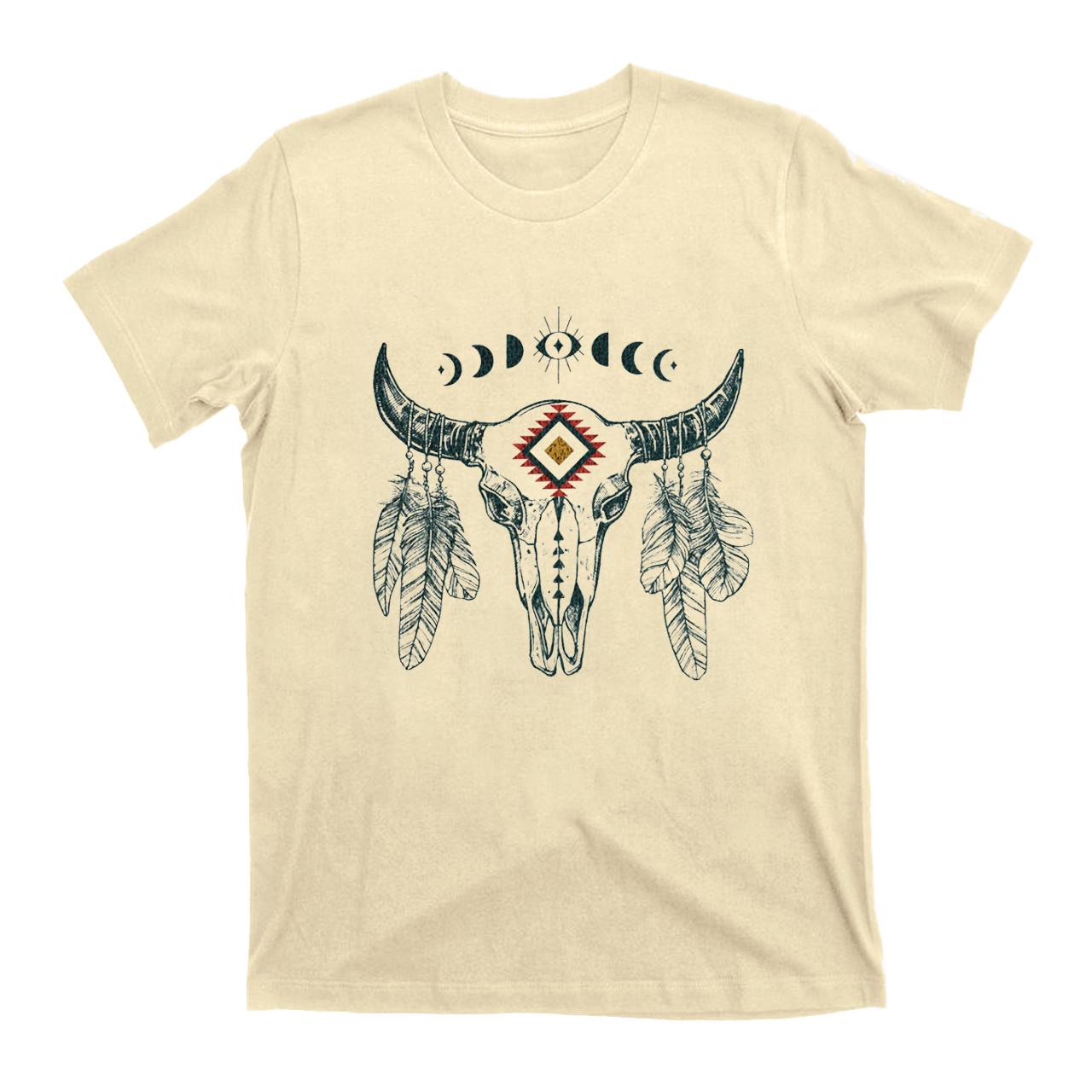 Mystical Boho Aztec Cow Skull Shirt