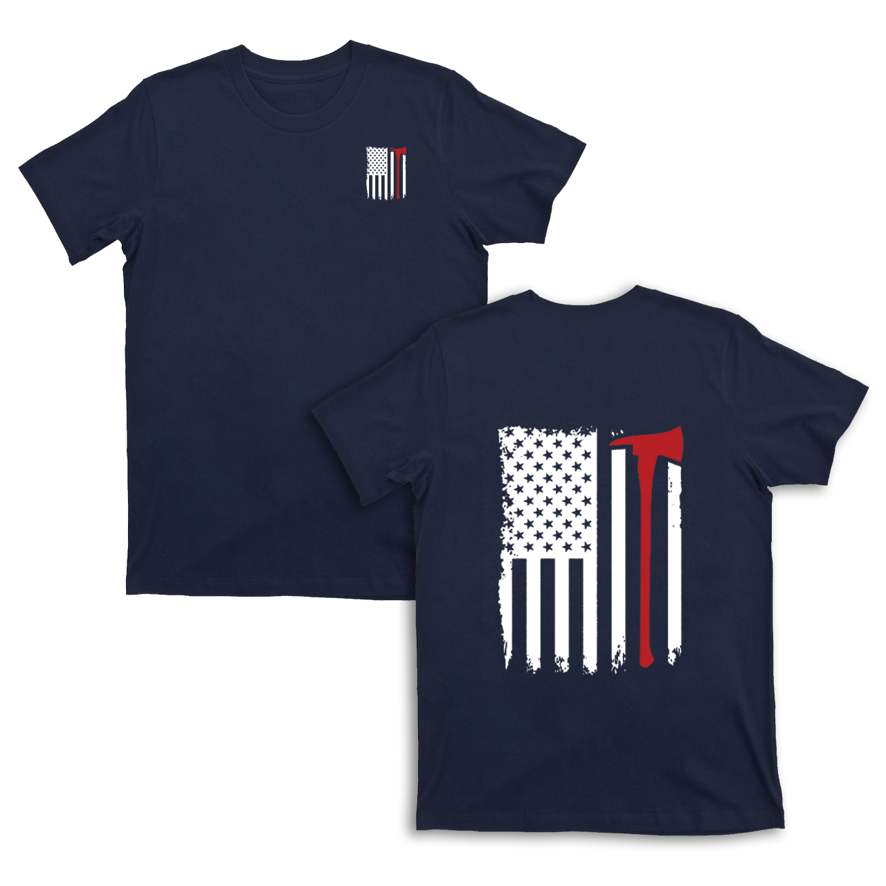 Fireman Axe American Flag T-shirt