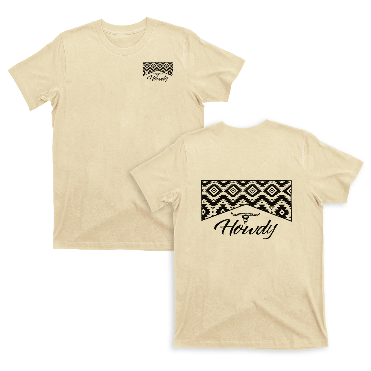 Howdy Western Graphic Bull Skull T-shirt