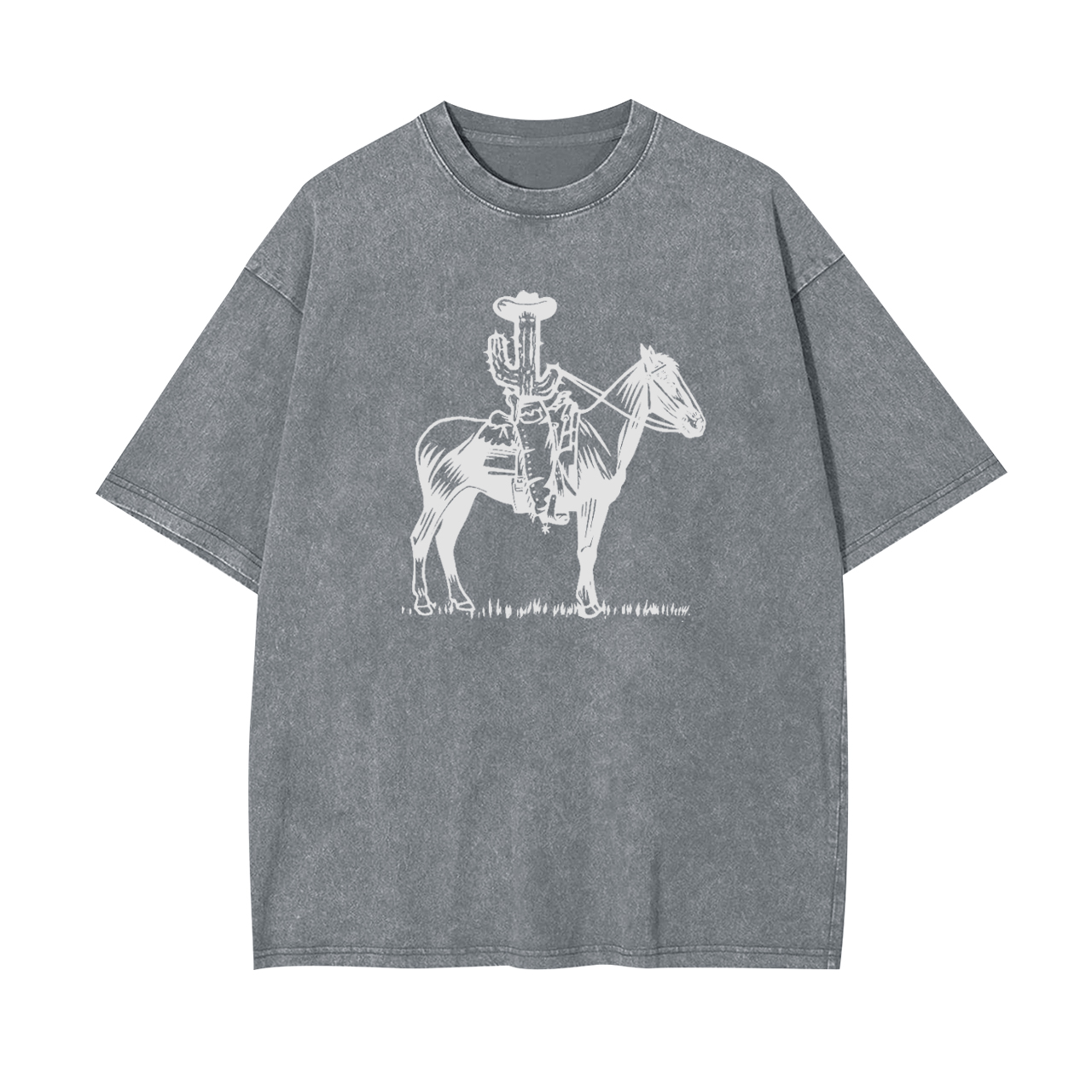 Western Cactus On Horseback Garment-dye Tees