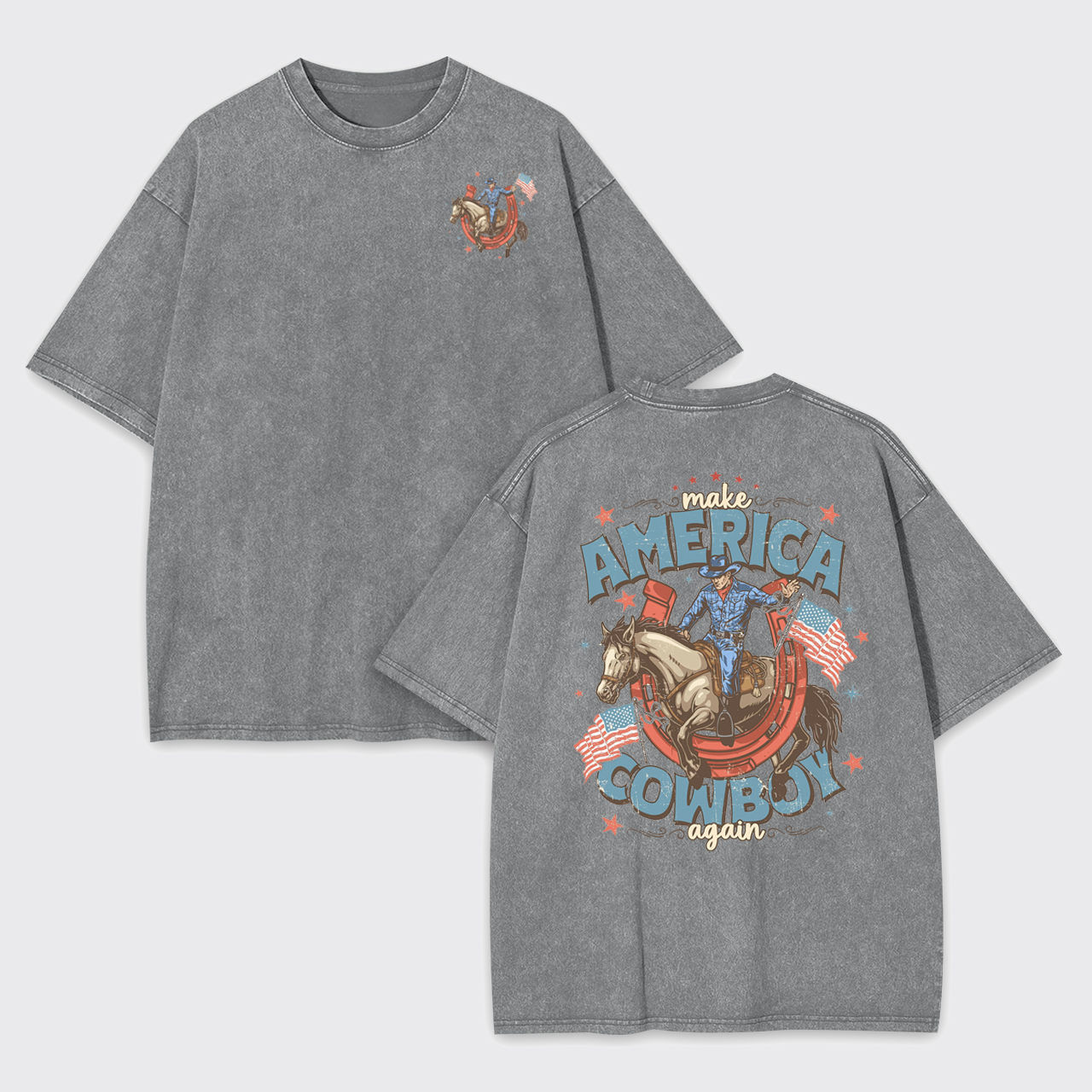 July 4th-Make America Cowboy Again Garment-dye Tees
