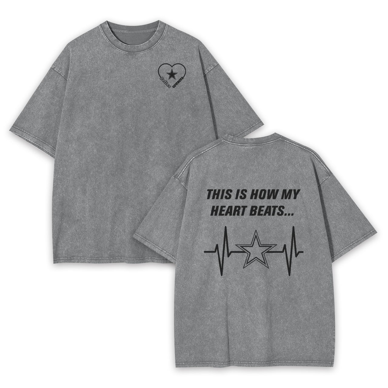 This is How My Heart Beats Dallas Cowboys Garment-dye Tees