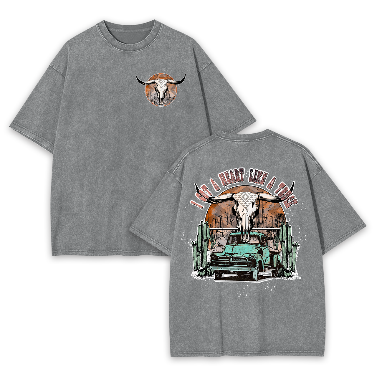 Heart Like A Truck Cowboy Garment-dye Tees