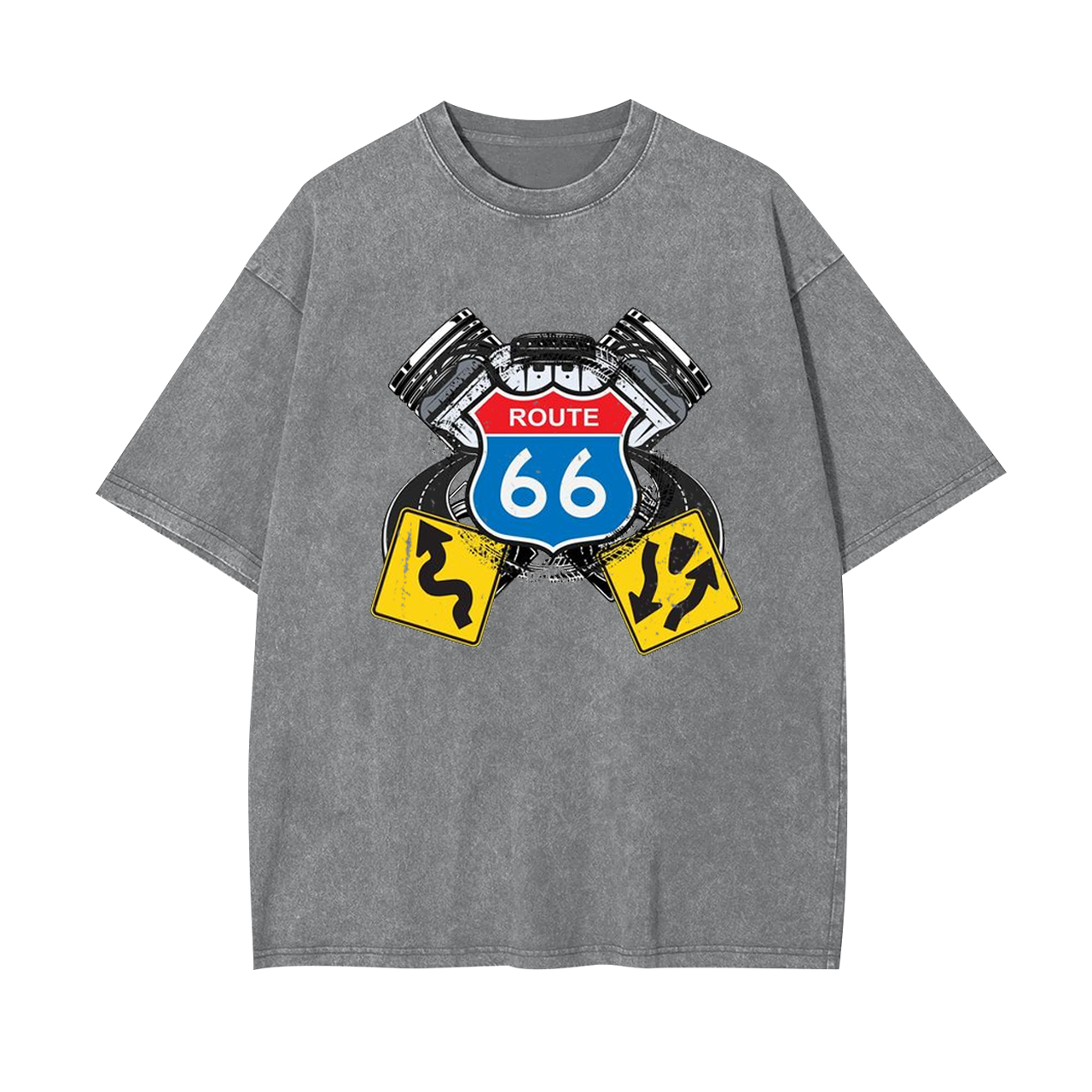 Route 66 Classic Car American Roads Garment-dye Tees