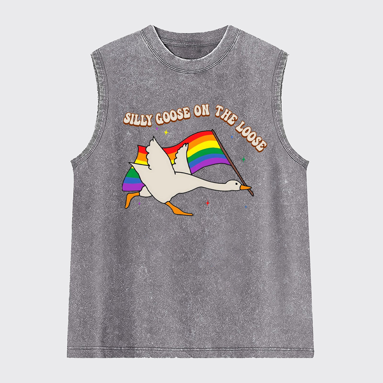 Pride Flag Goose Washed Tanks