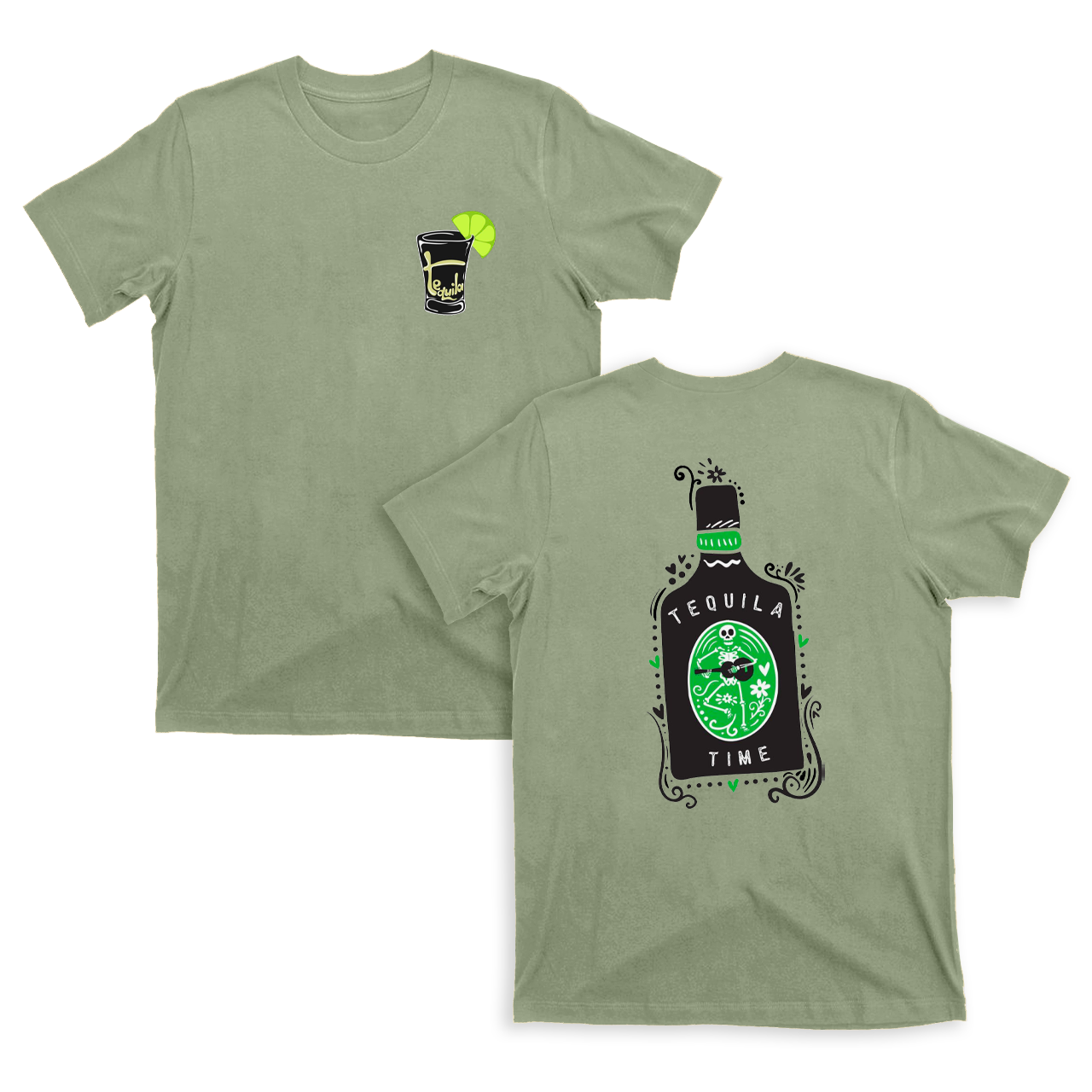 Green And Black Tequila T-Shirts