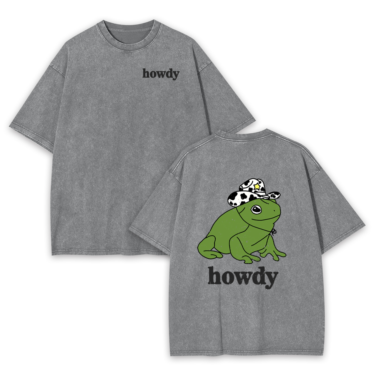 Howdy Cute Frog Garment-dye Tees
