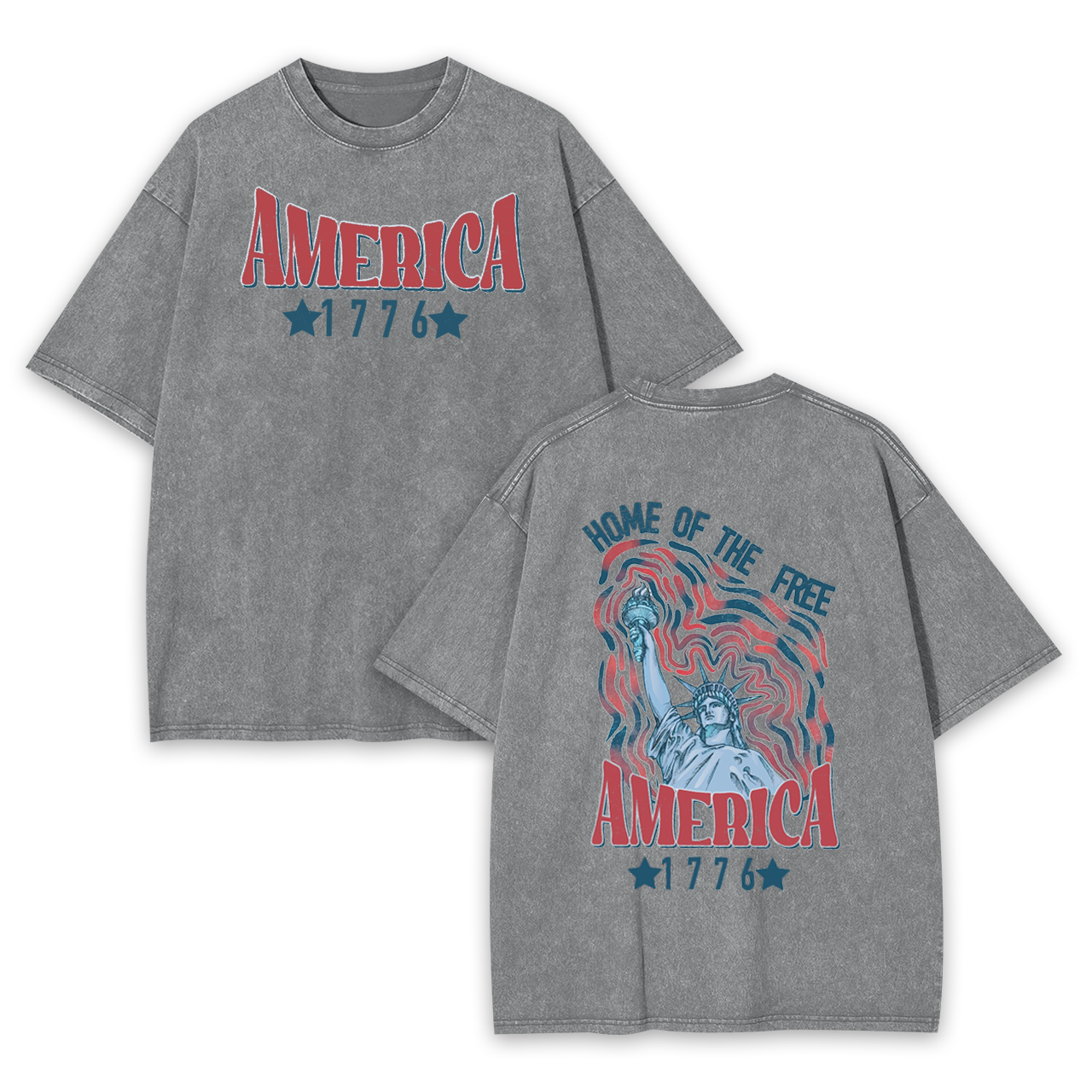 1776,Home Of The Free Garment-dye Tees