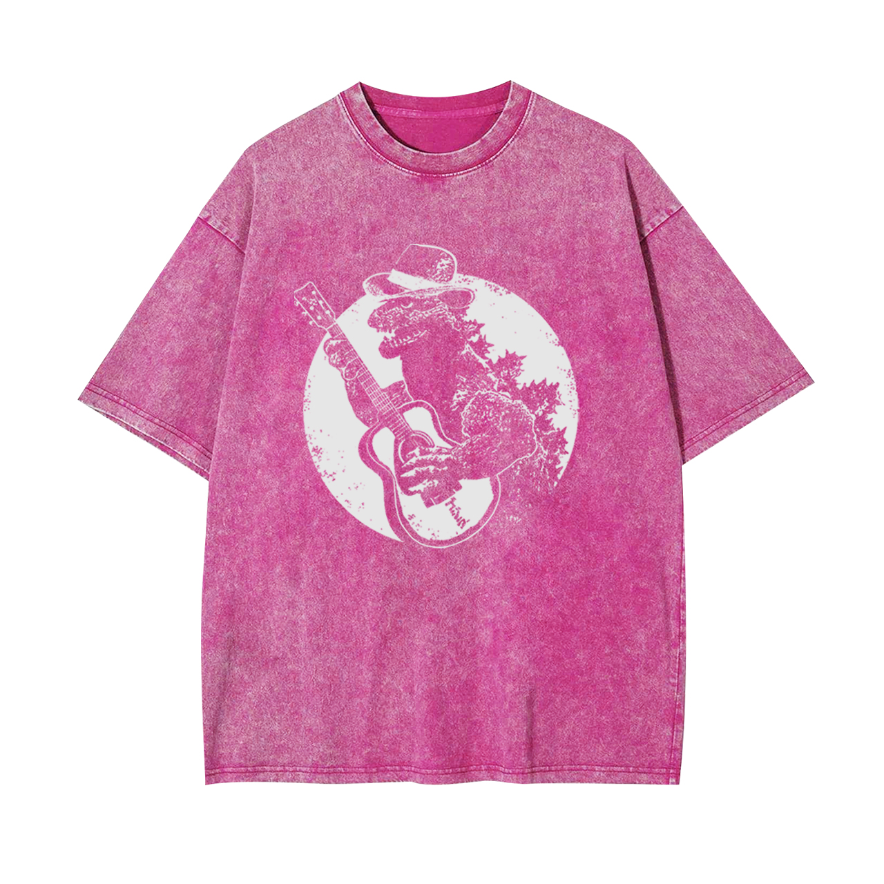 Dinosaur Playing Guitar Garment-dye Tees