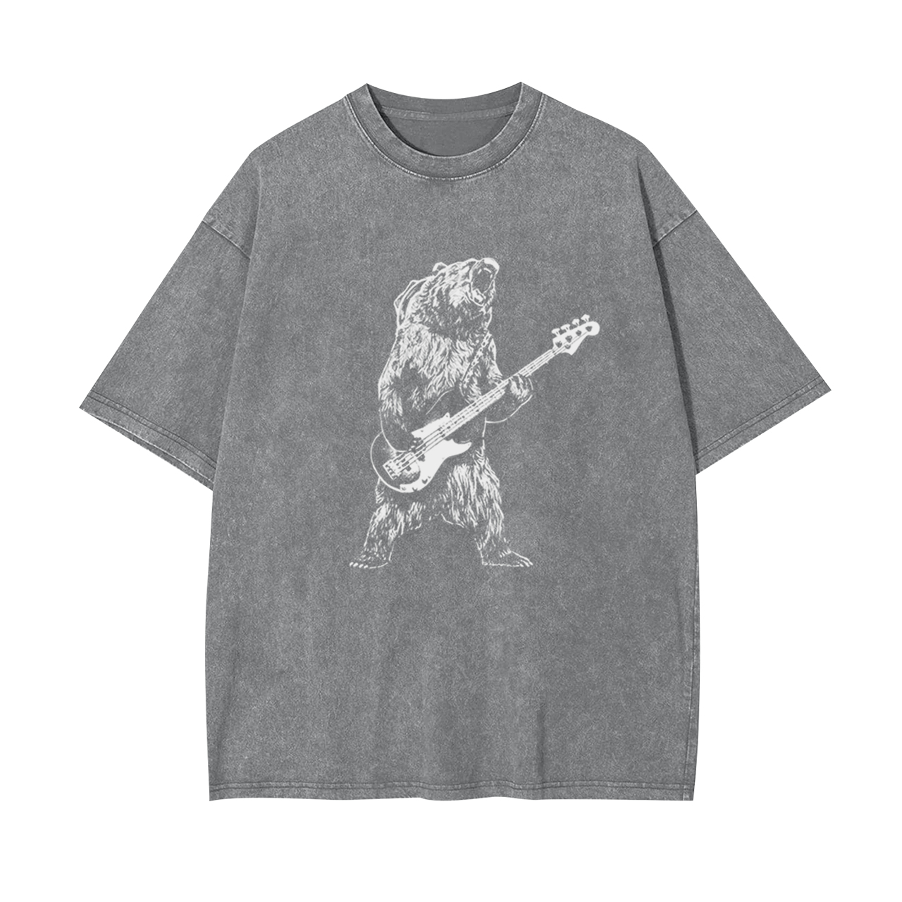 Bear Playing Bass Guitar Garment-dye Tees