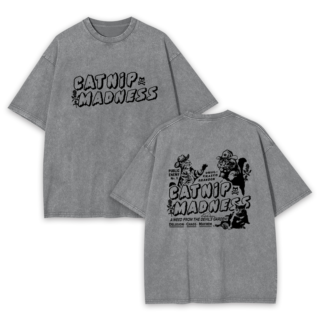 Funny with Crazy Cats Garment-dye Tees