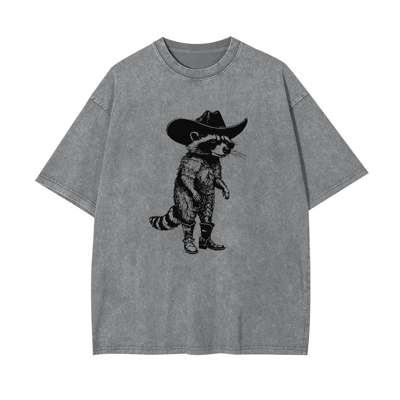 Vintage Cowboy Racoon Retro 90s Garment-dye Tees