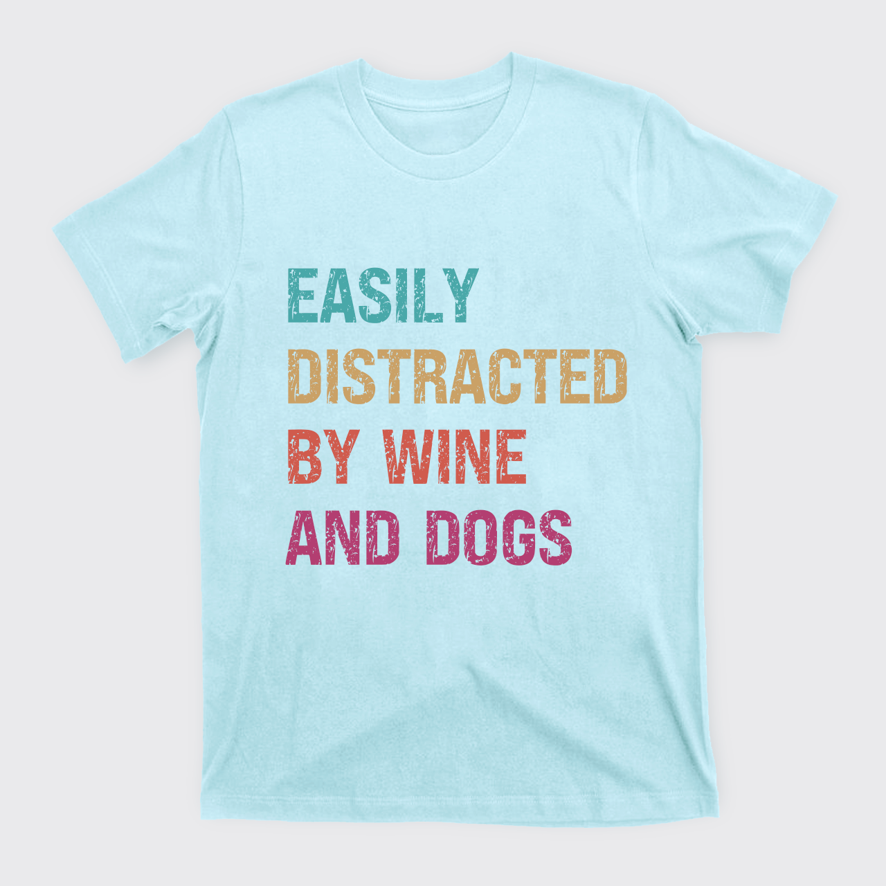Personalized Easily Distracted By Wine And Dogs T-Shirts