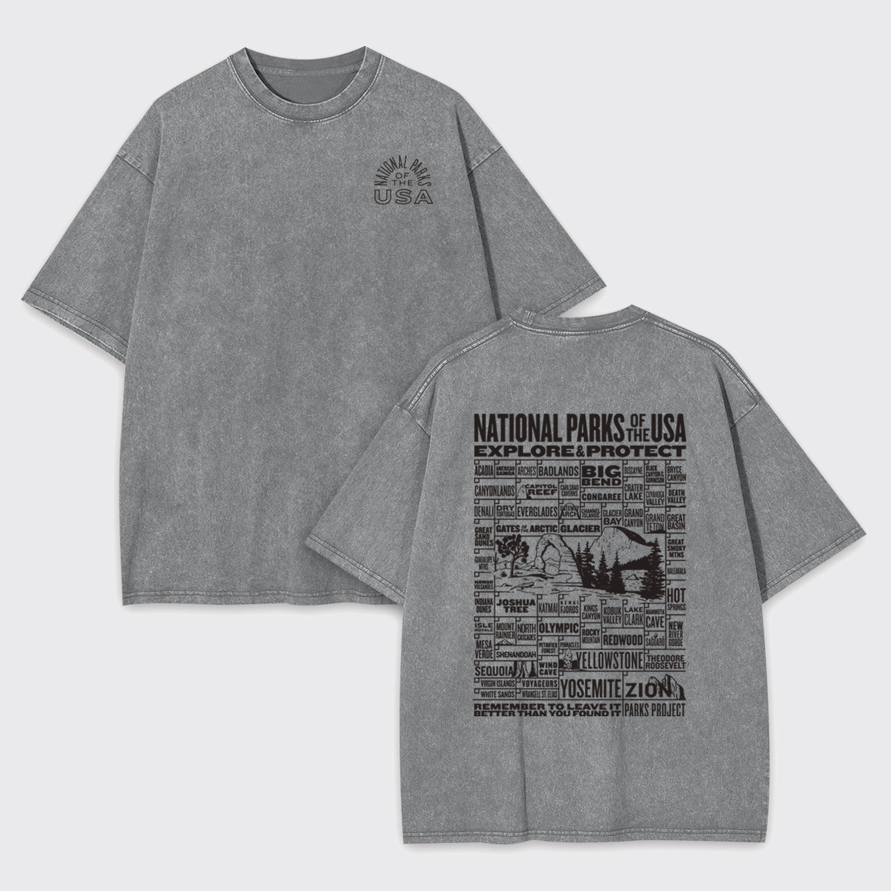 National Parks Of The USA Checklist Garment-dye Tees