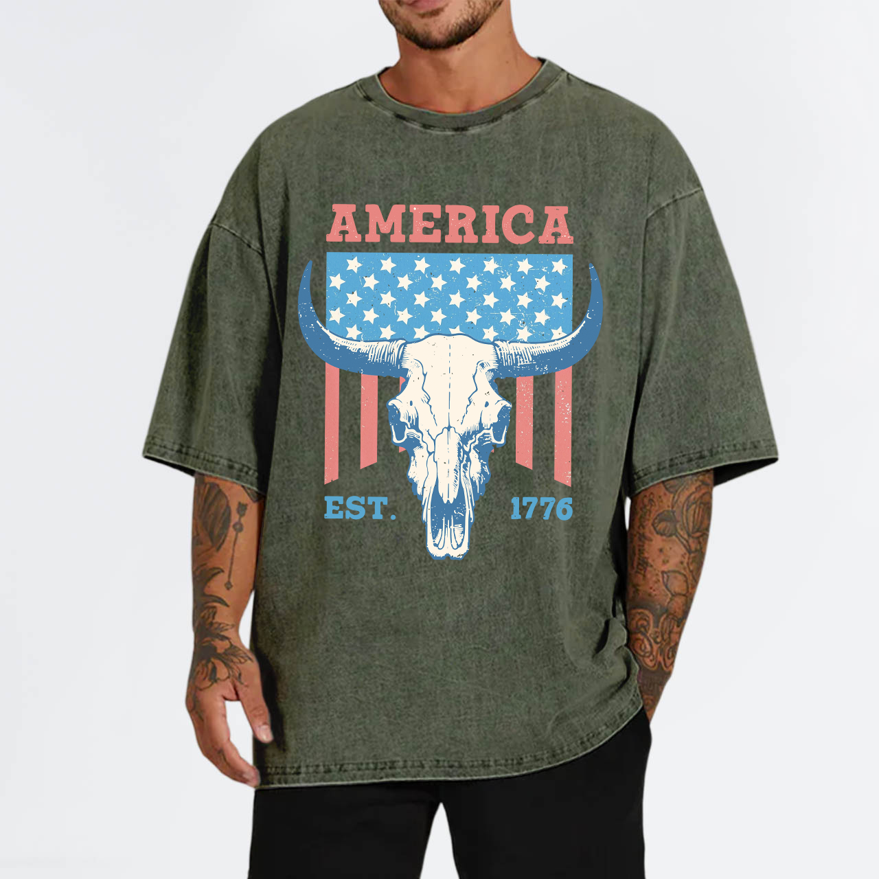 America freedom Est.1776 Garment-dye Tees