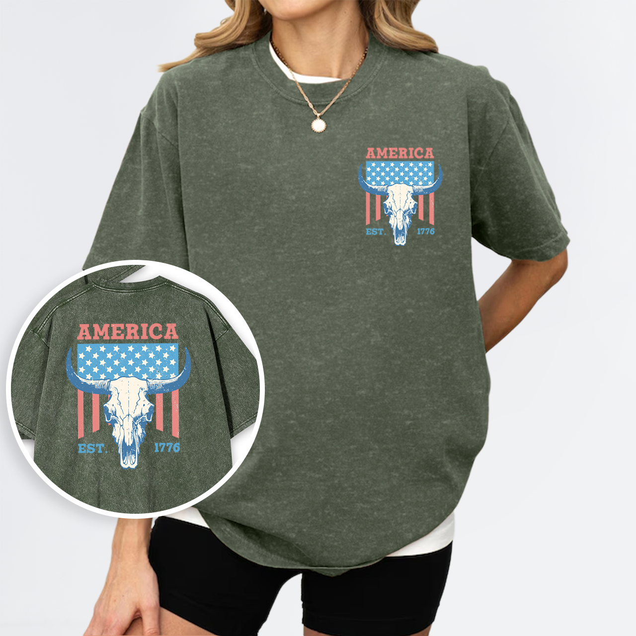 America freedom Est.1776 Garment-dye Tees