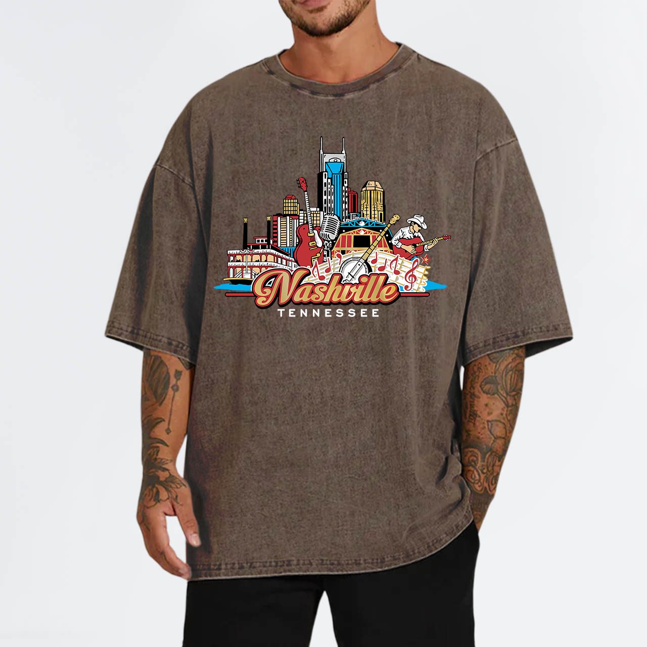 Nashville Tennessee Country Music City Garment-dye Tees