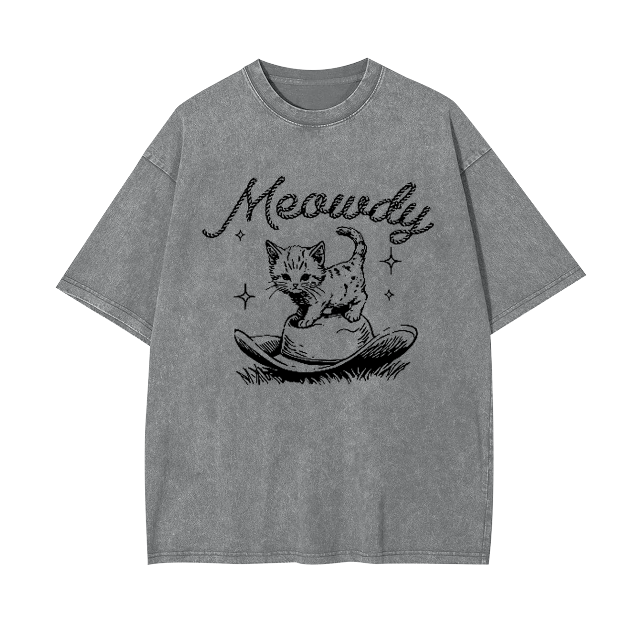 Meowdy Cute Kitten Cat Garment-dye Tees