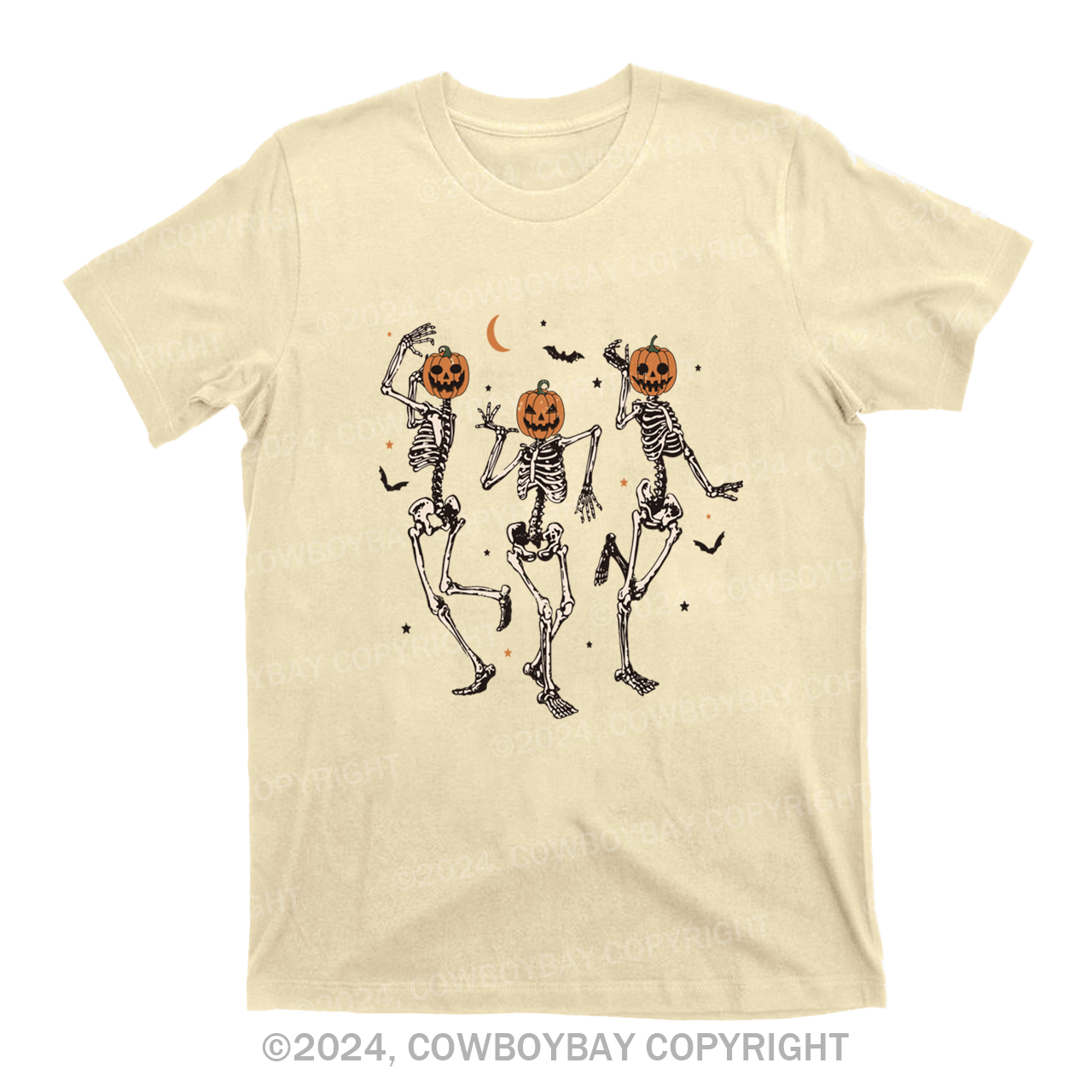 Dancing Skeleton Pumpkin Face T-Shirts