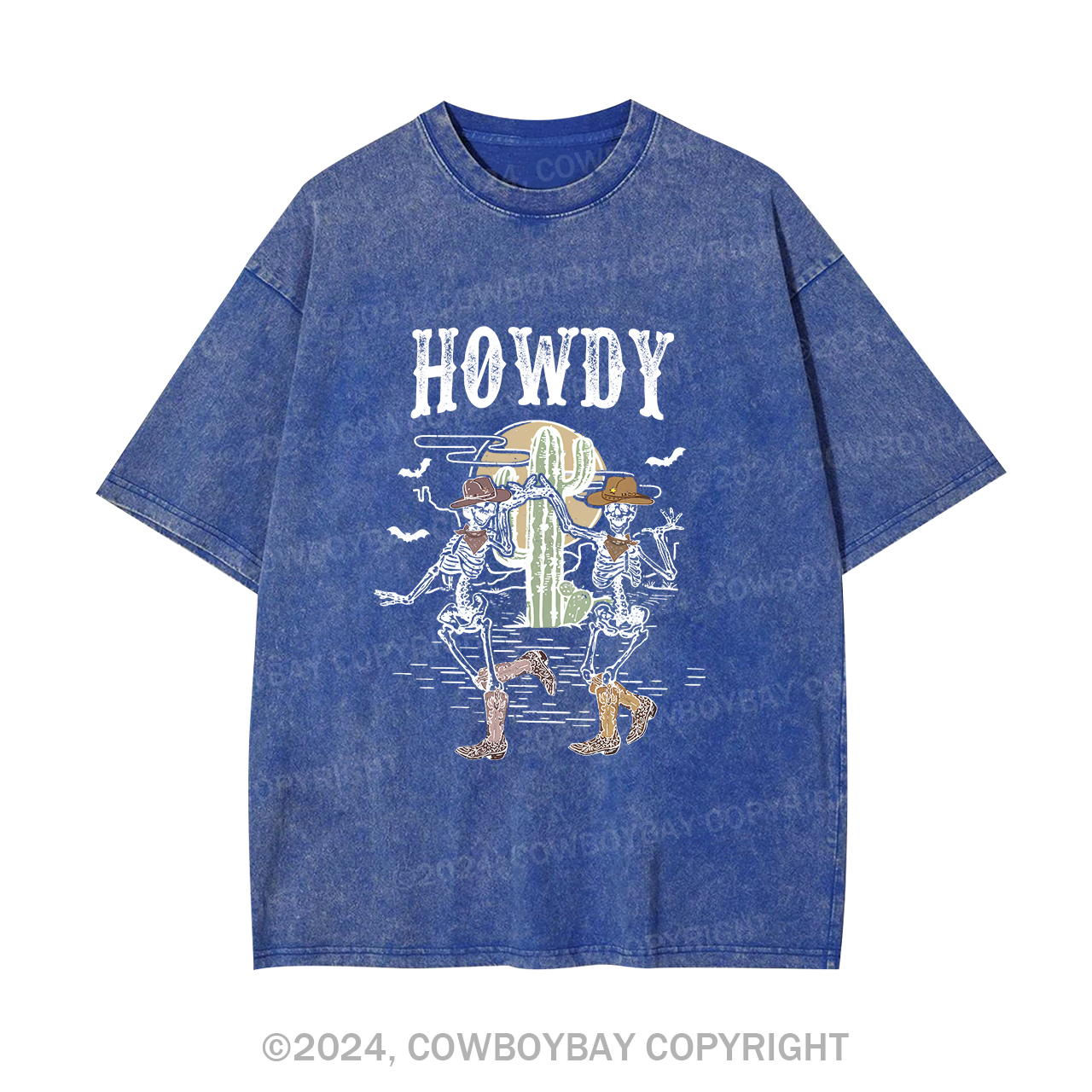 Howdy Halloween Midwest Desert Skeleton Garment-dye Tees