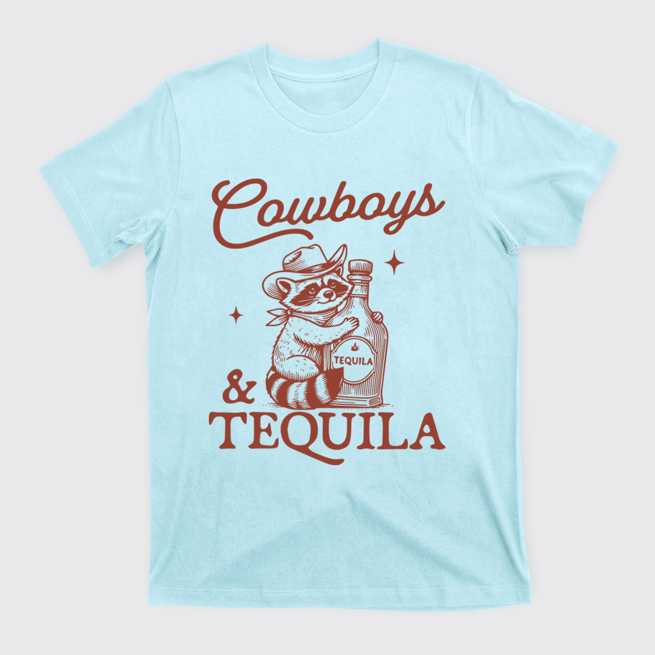 Funny Raccoon-Cowboys & Tequila T-Shirts