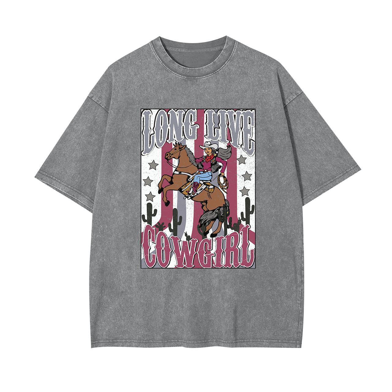 Longlive Cowgirl Horse Riding Vintage Garment-dye Tees