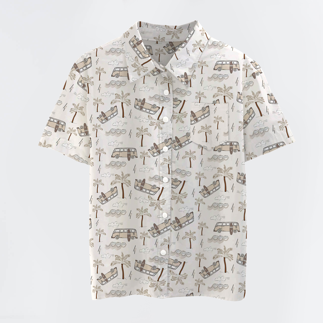 Palm Trees Button Up Shirts