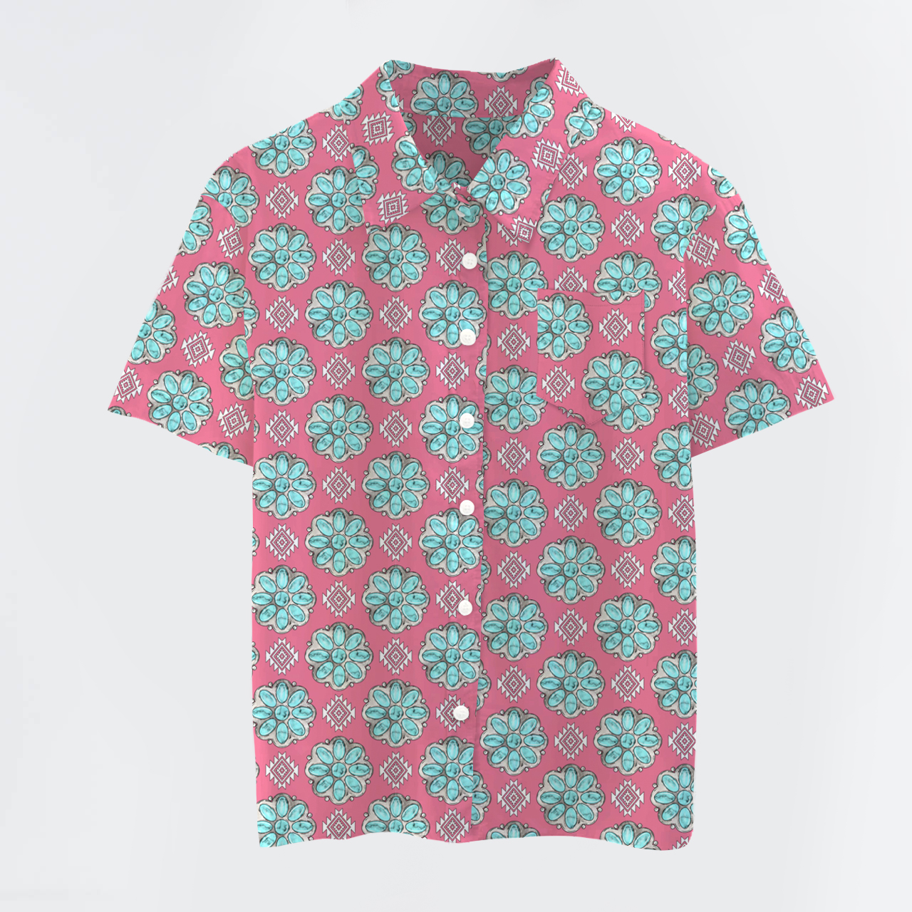 Western Turquoise Button Up Shirts