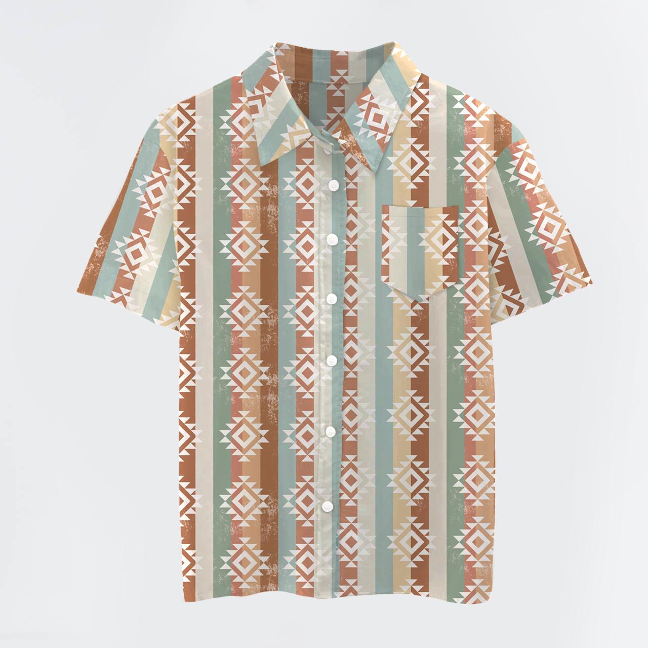Boho Aztec Button Up Shirts