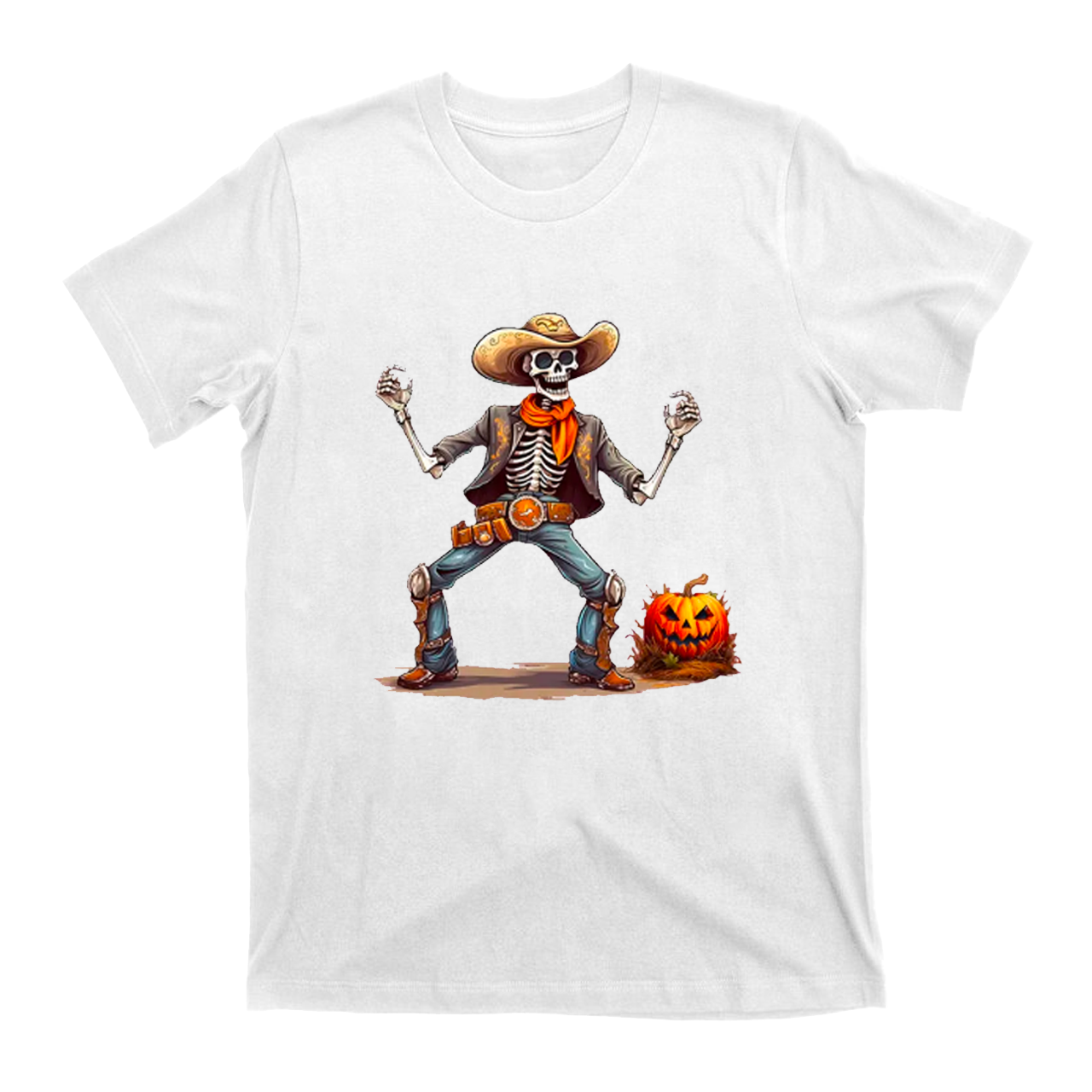 Halloween Western Skeleton Cowboy T-Shirts