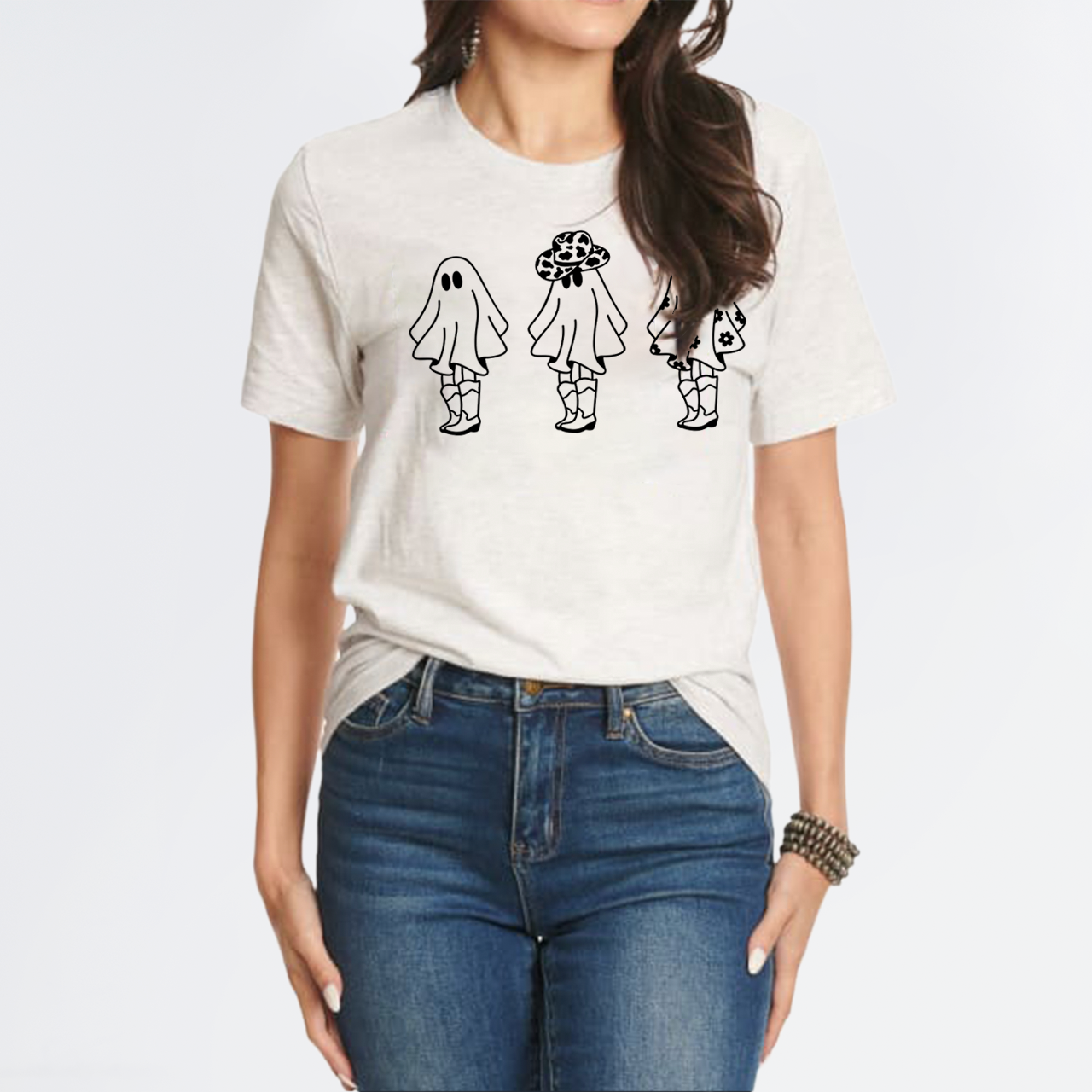 Halloween Daisy Girl Ghost Cowboy T-Shirts