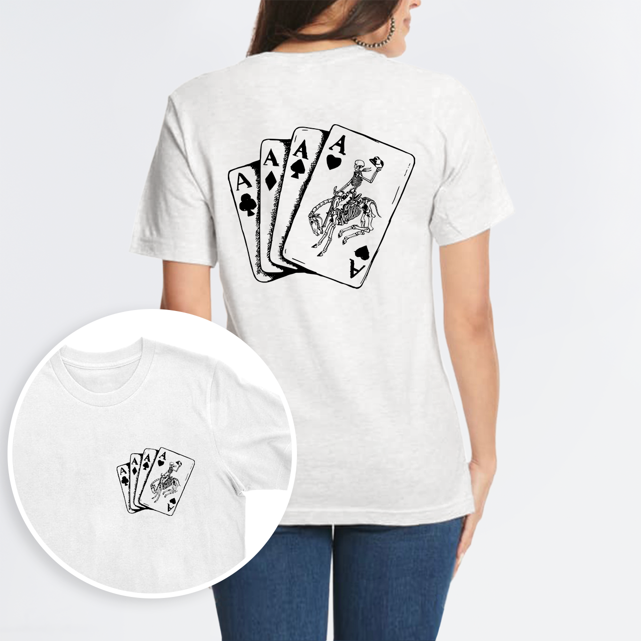 Halloween Skeleton Cowboy Playing Cards Western T-Shirts