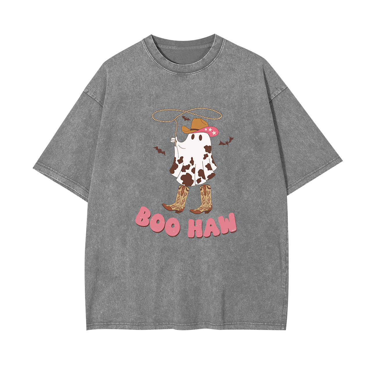 Boo Haw Ghost Cowboy Boot Fall Garment-dye Tees