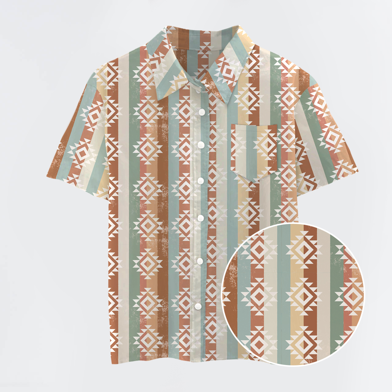 Boho Aztec Button Up Shirts