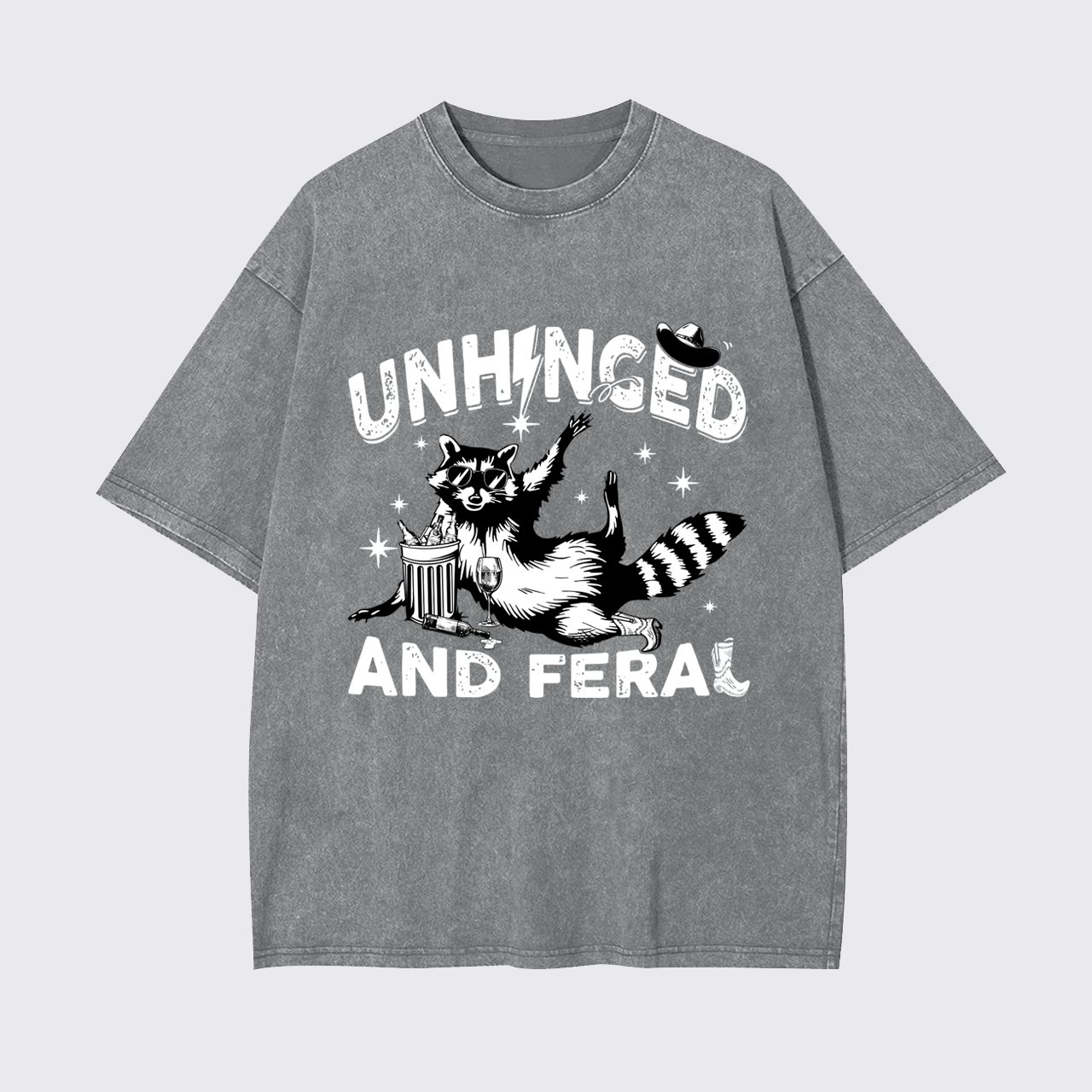 Unhinged And Feral Raccoon Garment-dye Tees
