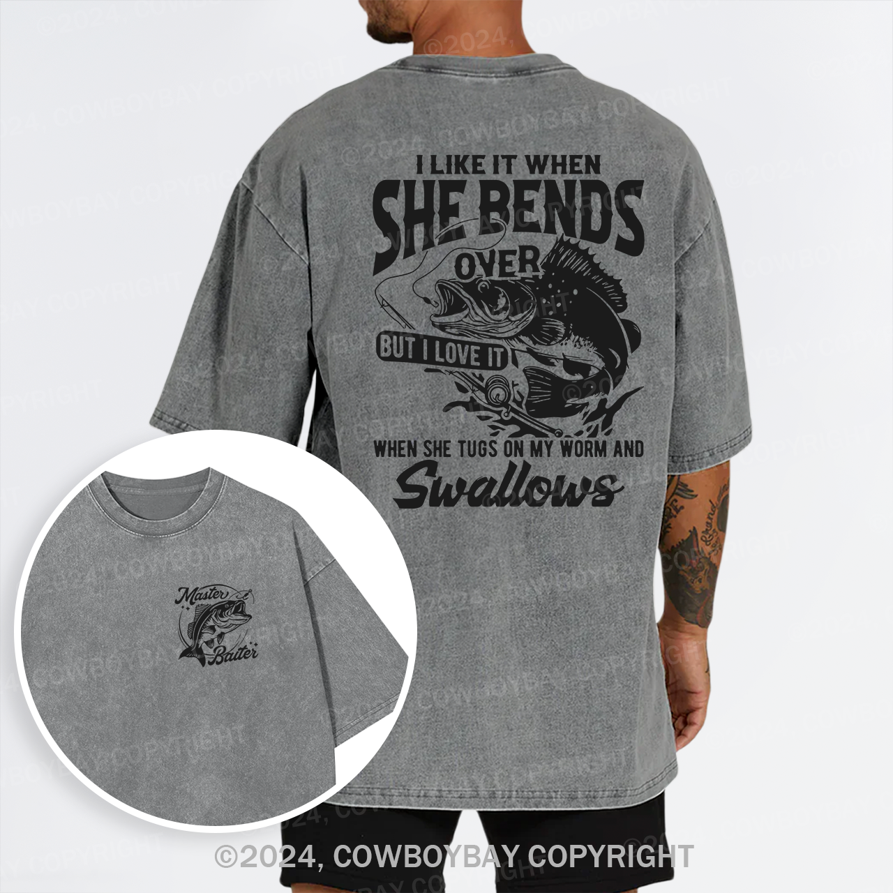 I Like When She, Bends Over Garment-dye Tees