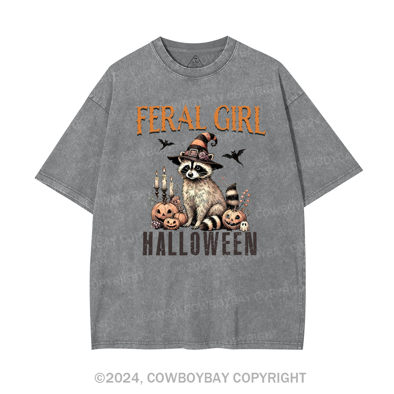 Feral Raccoon Halloween Garment-dye Tees