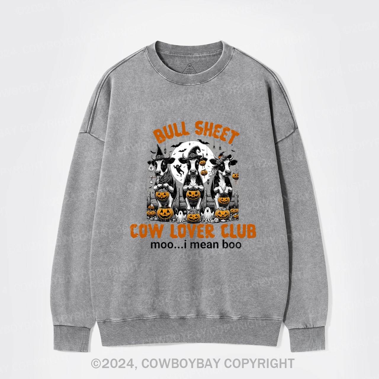 Bull Sheet Halloween Washed Sweatshirts