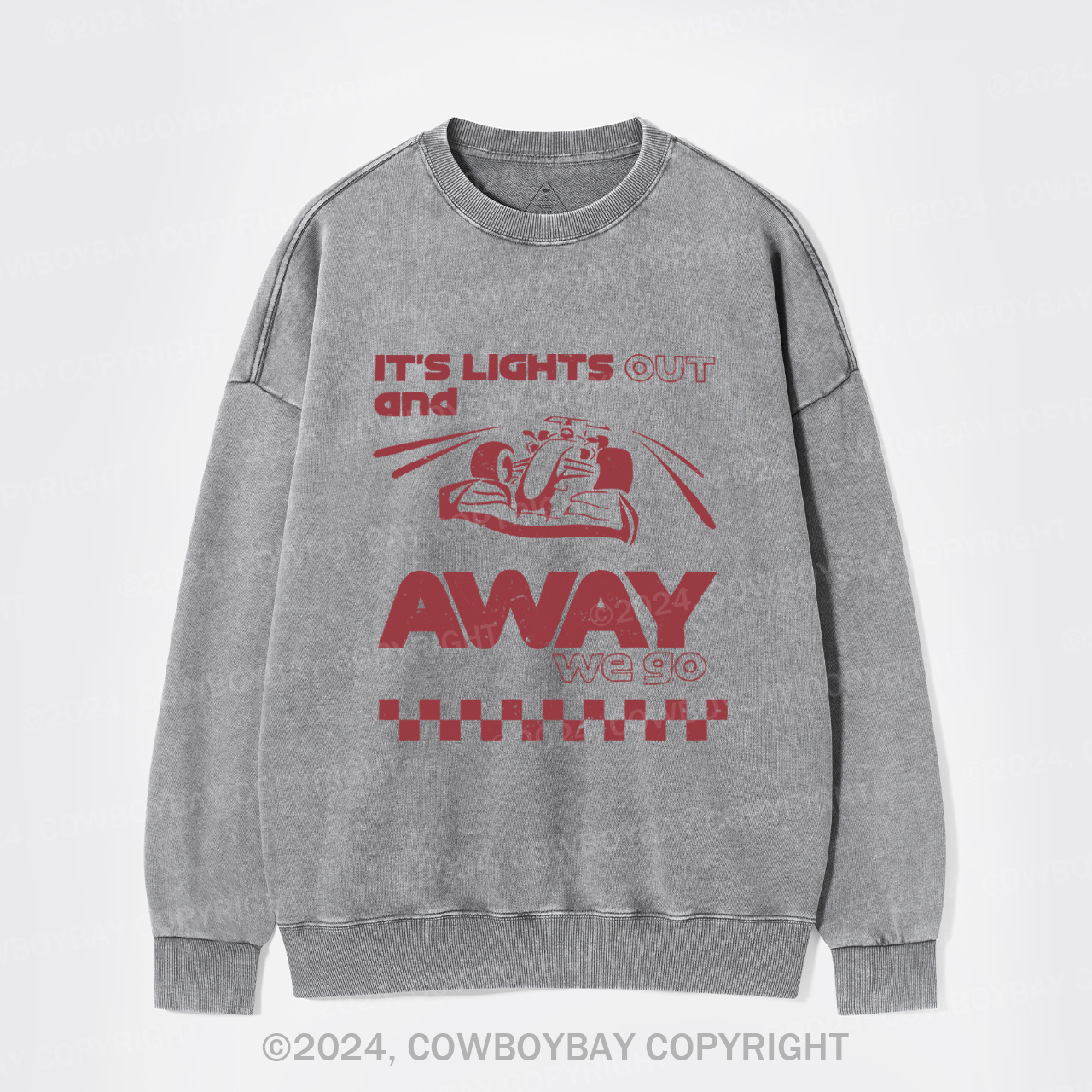 Its Lights Out And Away We Go Washed Sweatshirts