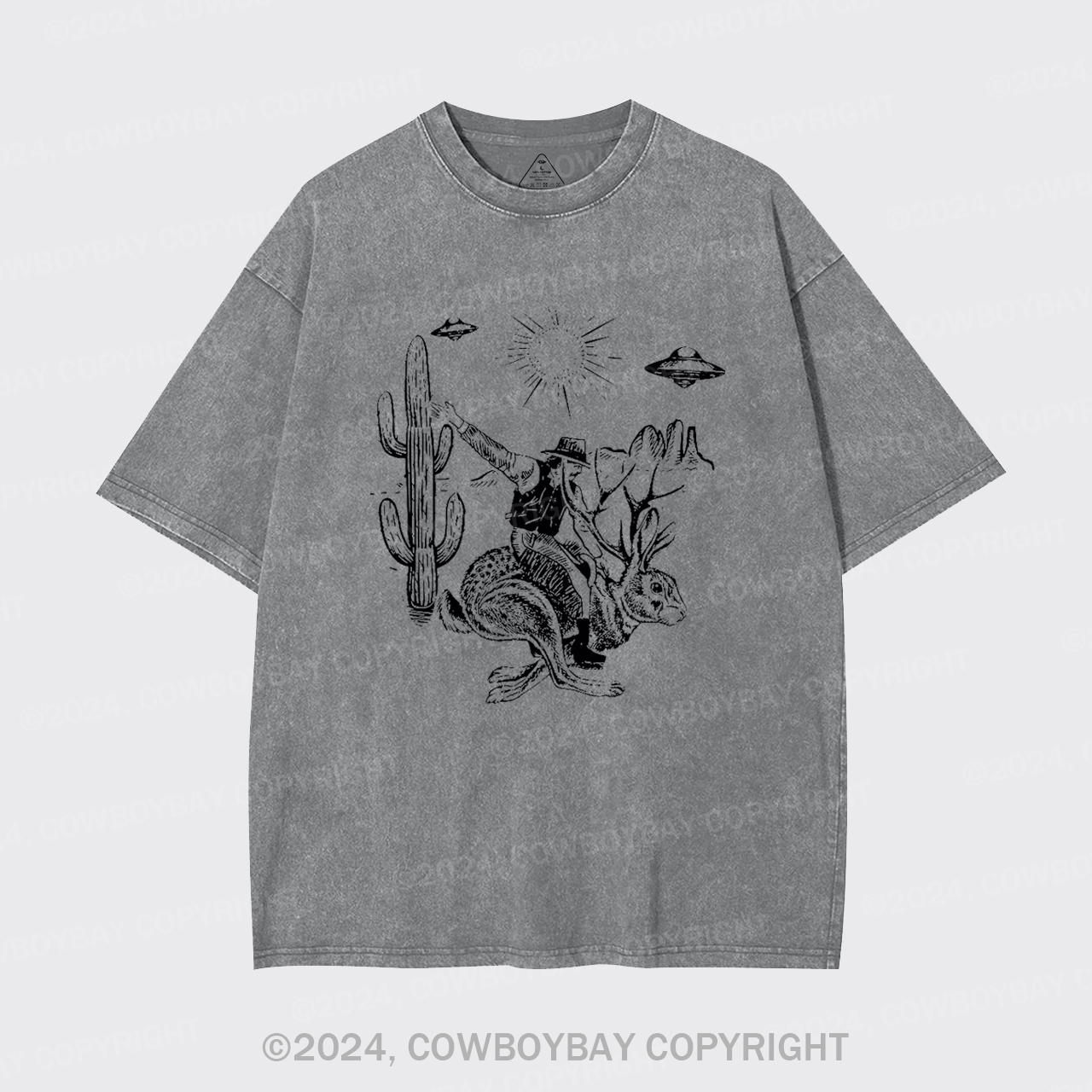 Cowboy Riding Jackalope Garment-dye Tees