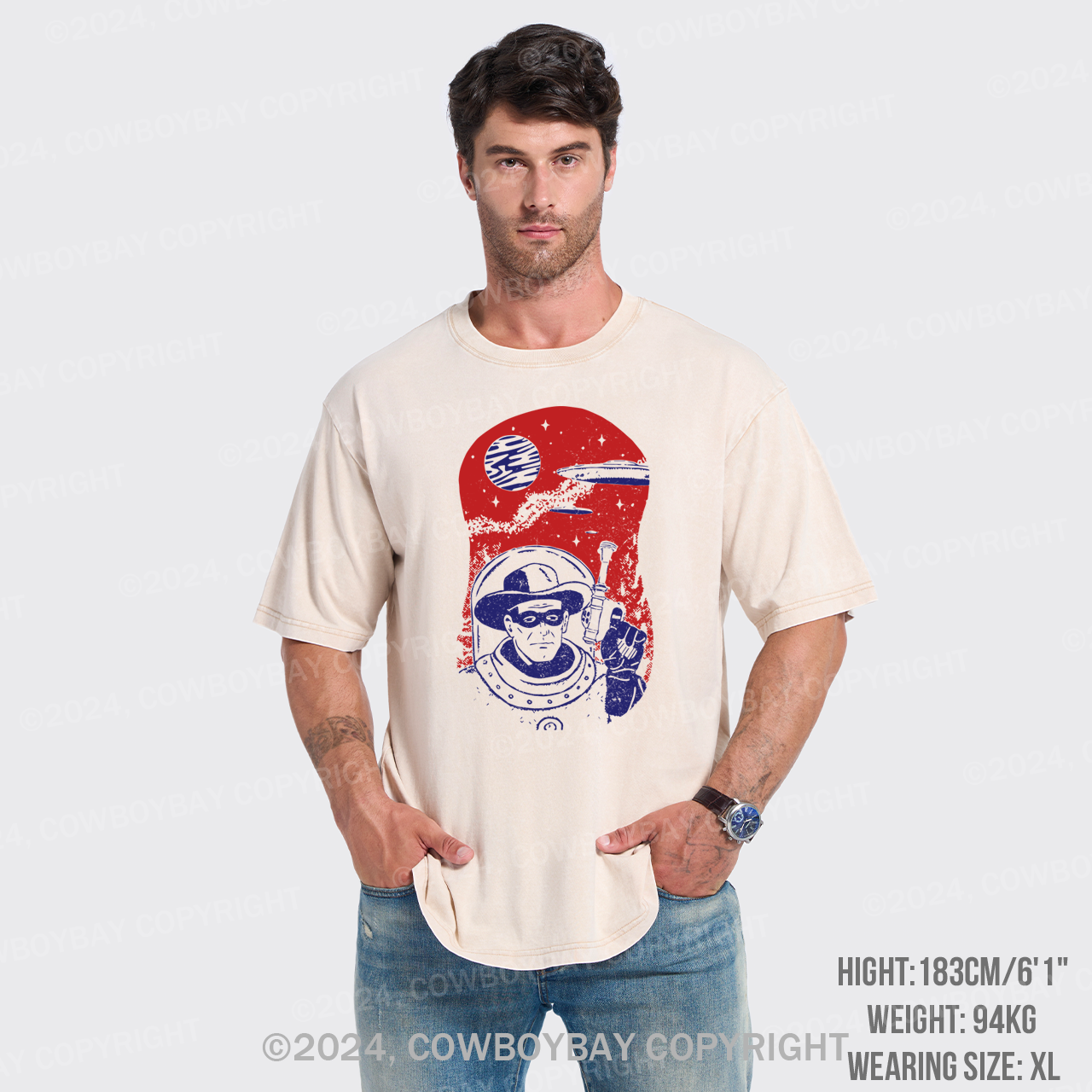 Space Cowboy Is Vintage Retro Garment-dye Tees