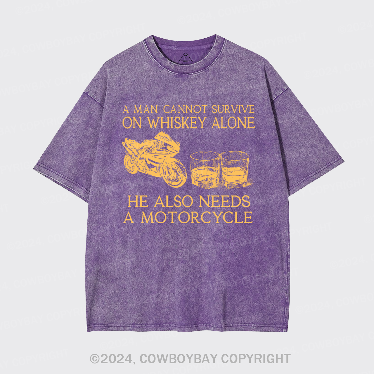 Whisky And Motorbike Garment-dye Tees