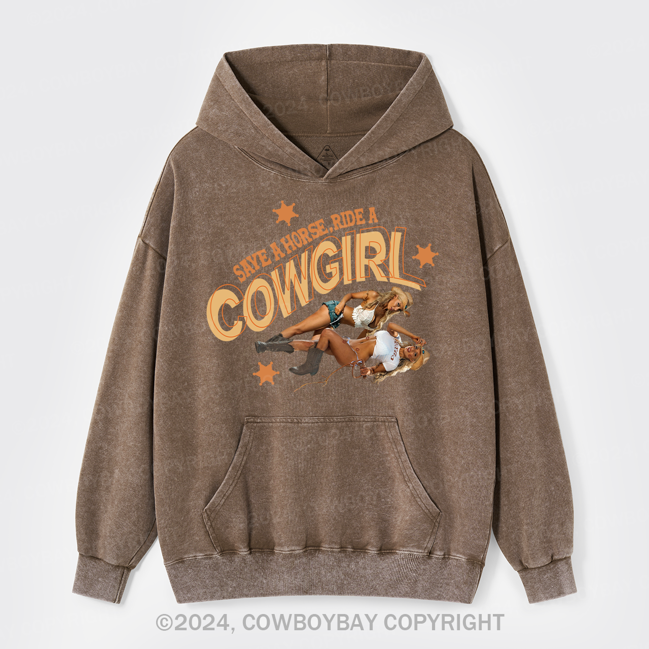 Save A Horse Ride A Cowgirl Garment-Dye Hoodies