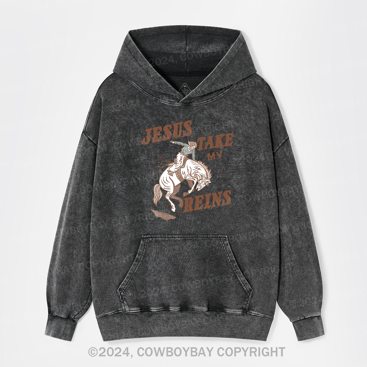 Jesus Take My Reins Garment-Dye Hoodies