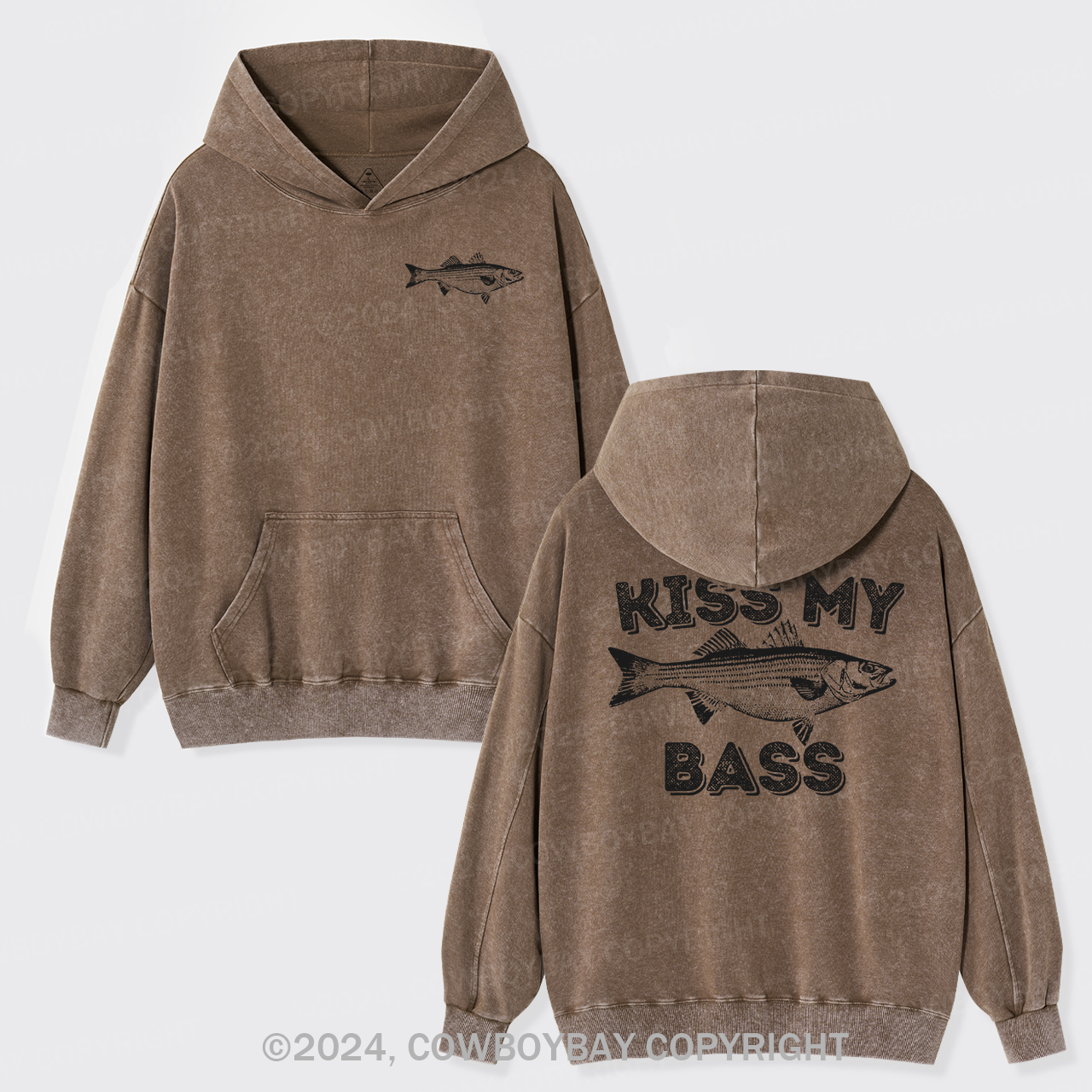 Kiss My Bass Garment-Dye Hoodies