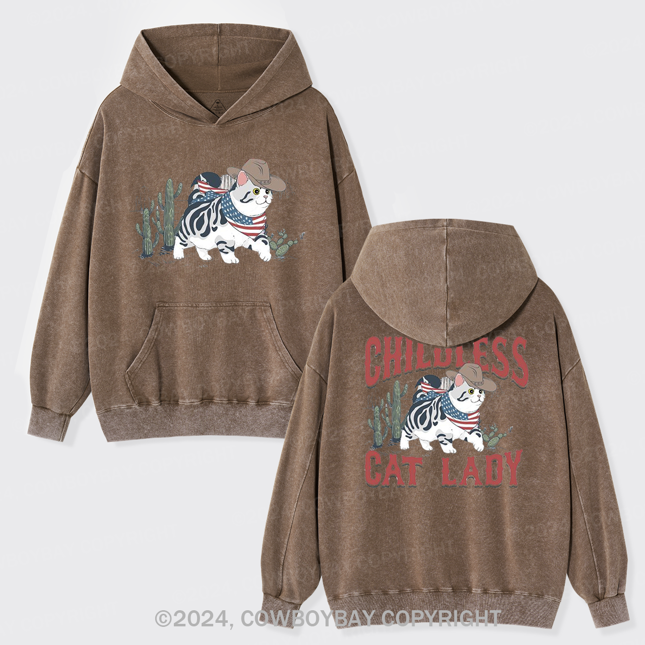 Childless Cat Lady Garment-Dye Hoodies